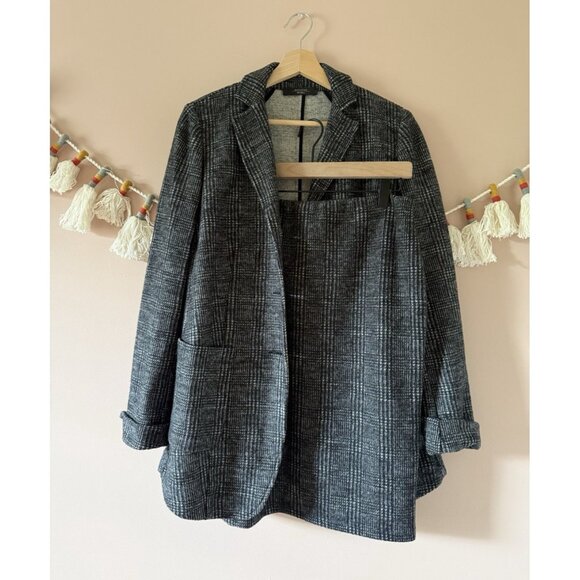 Weekend Max Mara Wool Plaid Blazer And Skirt Suit Preppy Academia Careerwear M - Picture 1 of 13